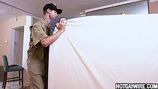 Intense gay sex with hunk after hard work day