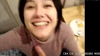 Young Brunette Amateur Handles Cock On Webcam