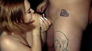 Babe with big tits gets throated and fucked balls deep