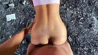 Caught a sneaky bitch in old factory getting ass fucked hard