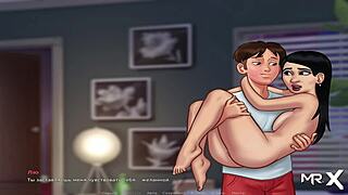 asian girl in summertimesaga gets crazy sex and blowjob