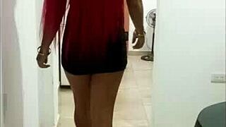 Ts angelique fills panty with cum for client