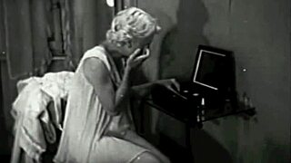 Vintage lesbian bondage in retro style.