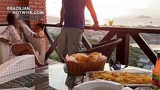 Welcoming the bachelor in a micro bikini, adding another cuckold horn