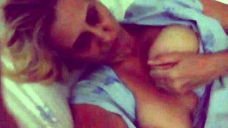 Blonde milf waits for doctor at hospital, pussy dripping wet in patient role