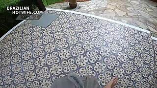 Welcoming the bachelor in a micro bikini, adding another cuckold horn