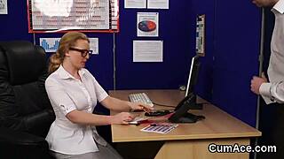 Flirty Kitten Swallows Cumshot On Face