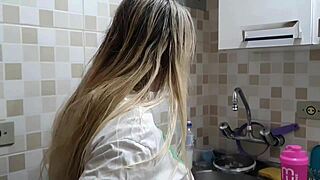 Big ass Latina gets bent over and fucked from behind