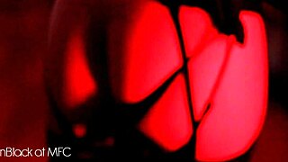 Brazilian vampire in cosplay striptease undresses, ripping clothes for halloween fun.