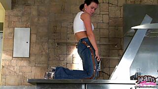 Tall Blonde Teen 18+ Sabine In Skinny Jeans