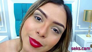 sweet latina woman performs solo on webcam
