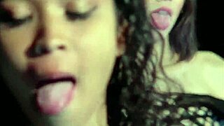 Hot lesbian sex explodes after party with cousins!