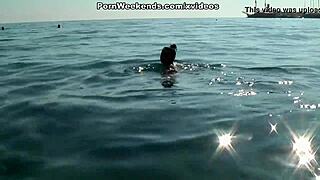 students swim and rip clothes for fucking on holiday