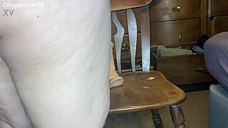 Redhead milf rides big dildo and cums hard