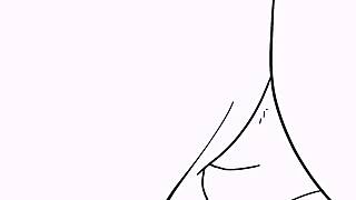 Black and white animated gay story featuring colombian twink in bareback scene part 2