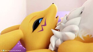 Renamon gets pounded hard in animated scene