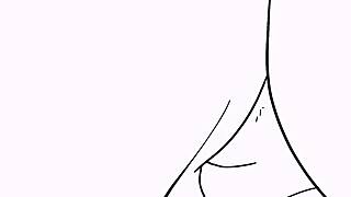 Black and white animated gay story featuring colombian twink in bareback scene part 2