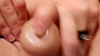 Wife spreads legs in heels while fingering pussy with dildo and masturbating intensely