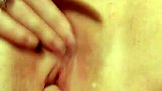 Wife spreads legs in heels while fingering pussy with dildo and masturbating intensely