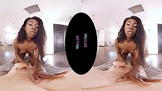 Does Vrallure Amari play games with her shaved pussy?