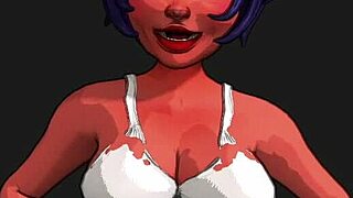 Cici, the short-haired model, poses for a 3D anime photoshoot testing her big bubblebutt ass.