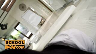 Teacher Cherry Kiss Joins Slutty Teens Nikky Fox and Sasha Sparrow in Foursome!