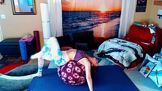 i'm doin yoga with aurora willows, her legs lookin so sexy