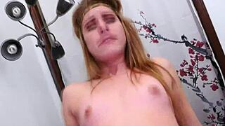 Petite Lily Ford Strips And Fucks Monster Cock Hard!