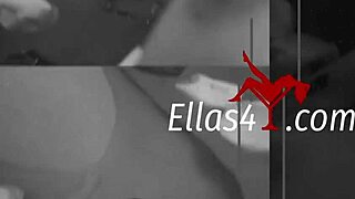 This 18yo inked brunette with small tits swallows cum in threesome