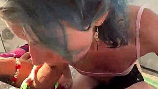 Cute 18 19 Yo Girl Feels Thrilled Giving Public Blowjob On Ferris Wheel