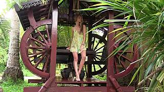 Is That Blonde Teen 18+ Teasing In Her Short Sun Dress In The Bower?
