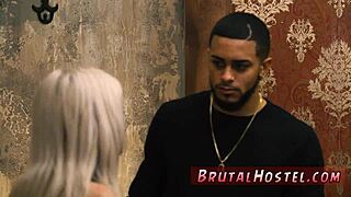 cristi, the platinum-blonde bombshell, gets gangbanged in a bondage cage.