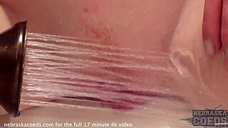 Skinny Iowa Teen 18+ Feels Intense Pleasure in Bathtub Masturbation