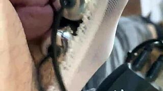 Jerking My Little Cock With Penile Masturbator!