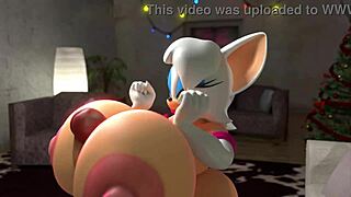 Unwrapping a special Christmas present with a shemale surprise in anal action