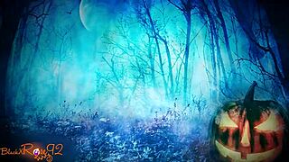 Ghostly ghoulfriend in halloween costume teases with dirty talk joi roleplay.