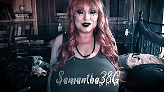 A sexy witch with huge tits enchants you