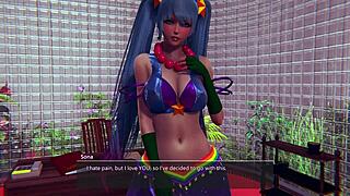 Kda Ahri and Sona give the best blowjob in this group 3d animation