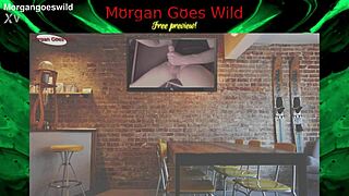 Morgan Wanks Big Cock On Tv For Cumshot