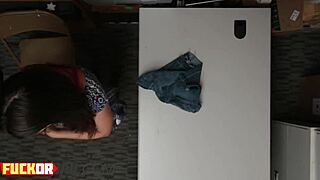 Brunette hottie convinced to ride a big cock