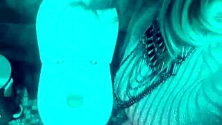 slutty minx fondles pussy while pissing in club toilet