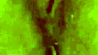 Intense pussy fucking with dildo leads to squirting.