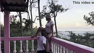Fuck My Horny Stepsister On The Balcony With That Amazing View!