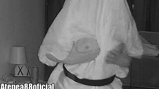 The ghost was caught on camera at the Halloween party, looking very scary