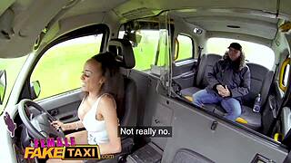 petite ebony cabbie bangs passenger in backseat fun