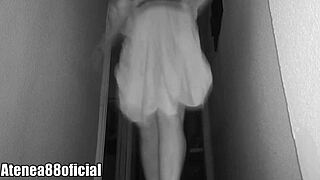 The ghost was caught on camera at the Halloween party, looking very scary