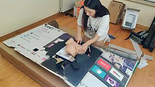 i give my stepsister an anal creampie through the gloryhole