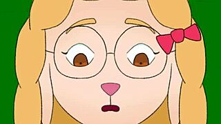 Library secrets unfold with busty blonde cartoon babe.