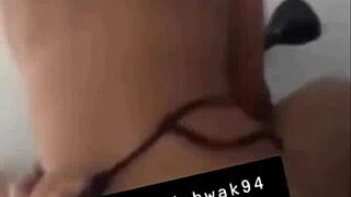 Fucking the beurette bent over in doggystyle.