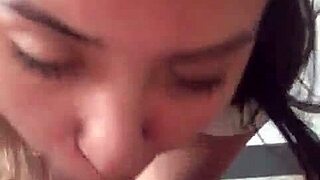 Latina Tasting Big Black Cock With Small Tits